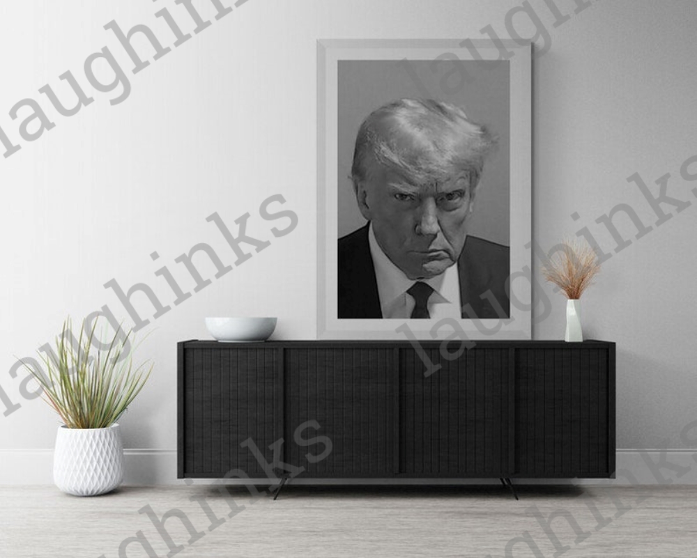 Trump Mug Shot Poster With Frame Canvas Printed Donald Trump Wanted Poster Ready To Use Trump Mugshot Poster Trump Mugshot Meme Wall Art Home Decoration