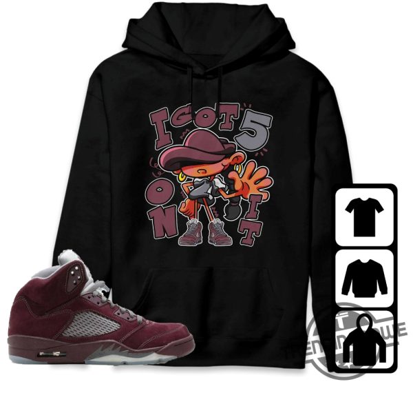 Burgundy 5s Shirt Got Five Shirt To Match Sneaker trendingnowe.com 4