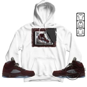 Burgundy 5s Shirt Jordan Box Unisex Shirt To Match Sneaker trendingnowe.com 4