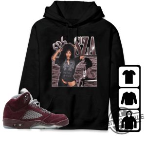 Burgundy 5s Shirt 90s SZA Shirt To Match Sneaker trendingnowe.com 3