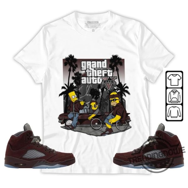 Burgundy 5s Shirt Brat Chicano Shirt To Match Sneaker trendingnowe.com 1