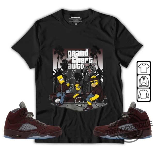 Burgundy 5s Shirt Brat Chicano Shirt To Match Sneaker trendingnowe.com 2