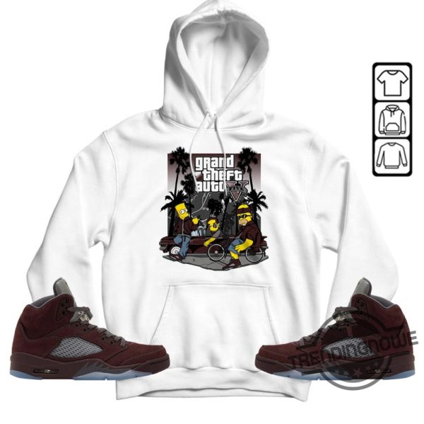 Burgundy 5s Shirt Brat Chicano Shirt To Match Sneaker trendingnowe.com 4