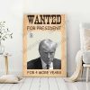 trump wanted poster with frame canvas printed trump mug shot poster donald trump mugshot ready to use home decoration wall art laughinks.com 1