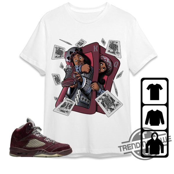 Burgundy 5s Shirt Playing Card Unisex Shirt Match Jordan 5 Burgundy trendingnowe.com 2