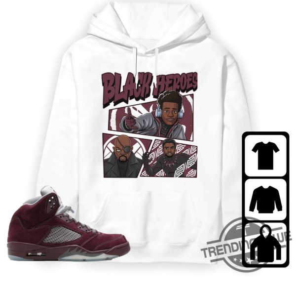 Burgundy 5s Shirt Black Heroes Shirt To Match Sneaker trendingnowe.com 4