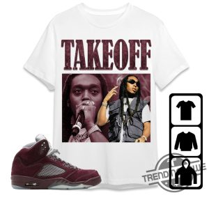 Burgundy 5s Shirt Takeoff Portrait Shirt To Match Sneaker trendingnowe.com 2