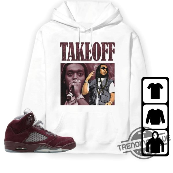 Burgundy 5s Shirt Takeoff Portrait Shirt To Match Sneaker trendingnowe.com 4