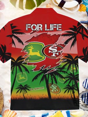 San Francisco 49Ers John Deere Hawaiian Shirt John Deere Apparel John Deere Shirts New revetee.com 3