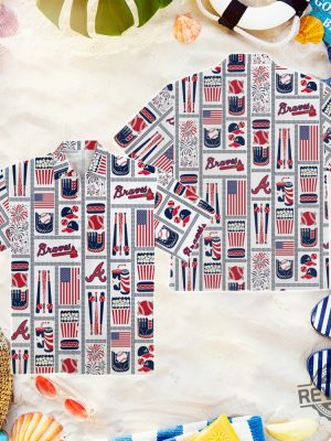 Atlanta Braves Americana Hawaiian Shirt revetee.com 4