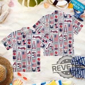 Atlanta Braves Americana Hawaiian Shirt revetee.com 5