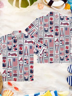 Atlanta Braves Americana Hawaiian Shirt revetee.com 7