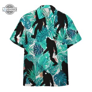 sasquatch hawaiian shirt and shorts men bigfoot hawaiian shirt sale sasquatch button up shirt funny hawaiian shirts tropical sasquatch laughinks.com 1