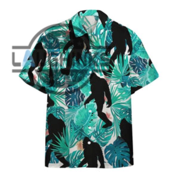 sasquatch hawaiian shirt and shorts men bigfoot hawaiian shirt sale sasquatch button up shirt funny hawaiian shirts tropical sasquatch laughinks.com 2