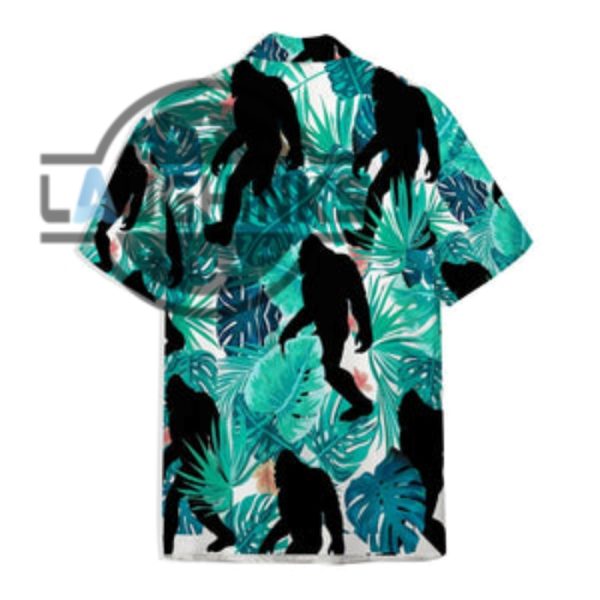 sasquatch hawaiian shirt and shorts men bigfoot hawaiian shirt sale sasquatch button up shirt funny hawaiian shirts tropical sasquatch laughinks.com 3