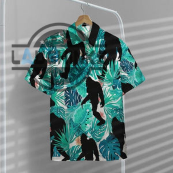 sasquatch hawaiian shirt and shorts men bigfoot hawaiian shirt sale sasquatch button up shirt funny hawaiian shirts tropical sasquatch laughinks.com 4