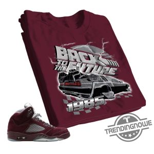 Burgundy 5s Shirt Freddy Horror Movie Shirt To Match Sneaker The Future Car Shirt To Match Sneaker trendingnowe.com 2