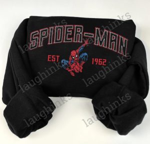 marvel sweatshirt embroidered marvel shirt est 1962 embroidered spiderman shirt superhero shirts spiderman t shirt mens womens spider man hoodie laughinks.com 1