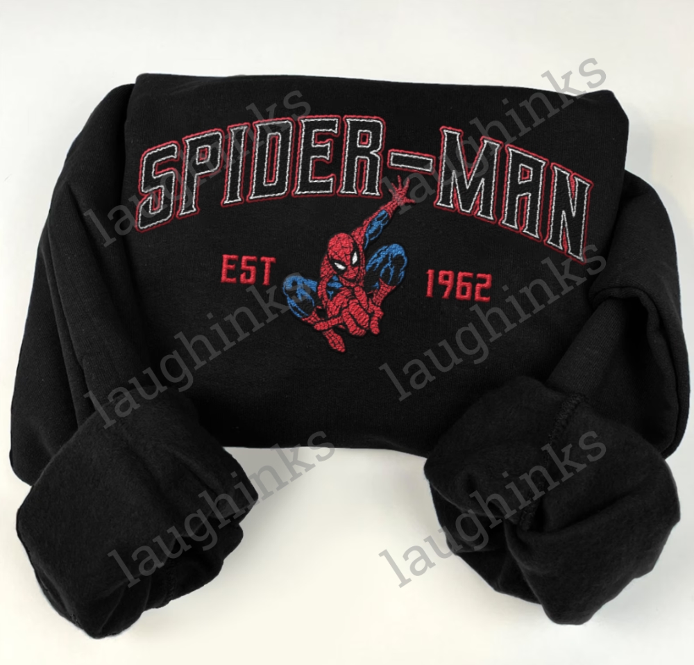 Marvel Sweatshirt Embroidered Marvel Shirt Est 1962 Embroidered Spiderman Shirt Superhero Shirts Spiderman T Shirt Mens Womens Spider Man Hoodie