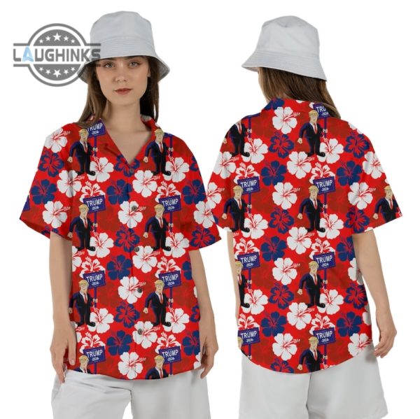 trump hawaiian shirt and shorts trump mugshot shirt donald trump 2024 aloha shirt trump campaign mugshot shirt trump mug shot shirts laughinks.com 3 1