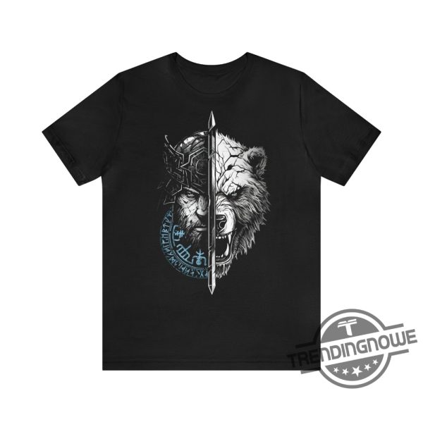 Norse Bear Shirt Bear Shirt Norse Norse Warrior Bear Shirt Berserk Bear Warrior Odins Runes Norse Compass Valhalla Vikings Shirt trendingnowe.com 1