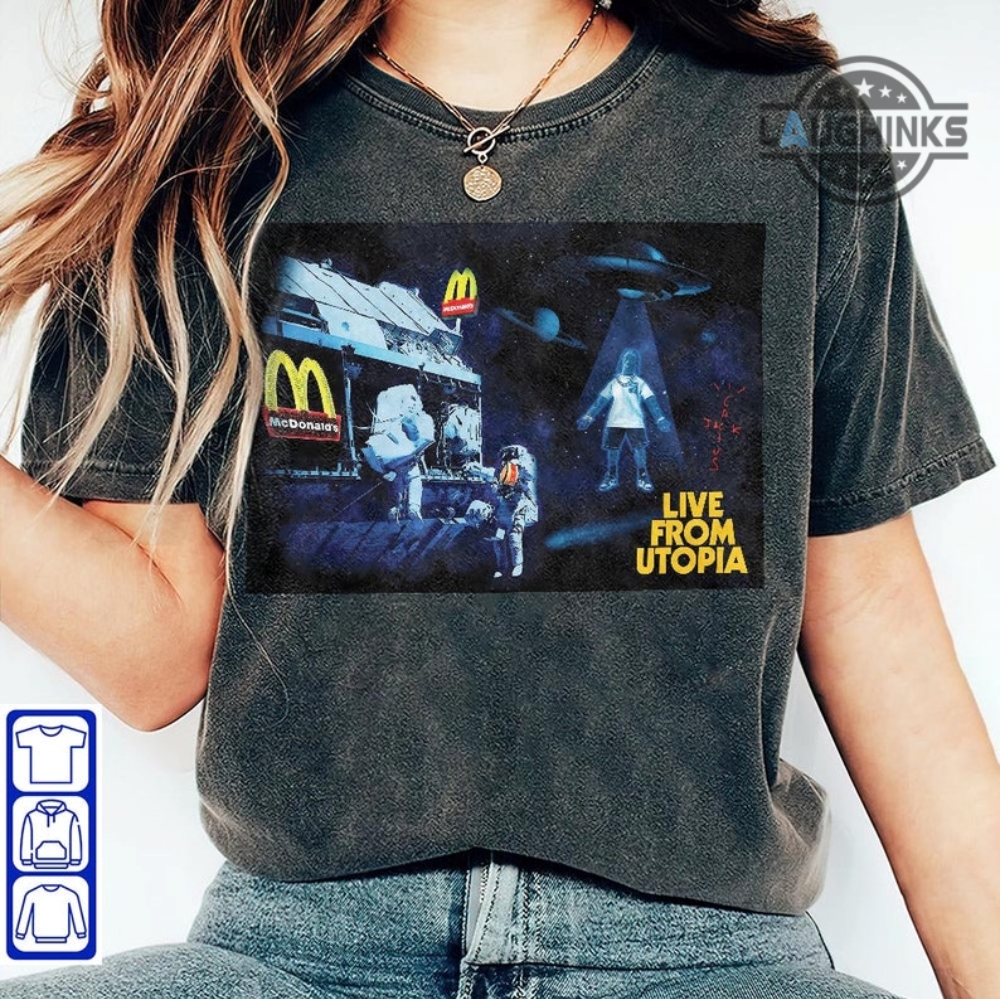 Travis Scott Mcdonalds Shirt Sweatshirt Hoodie Cactus Jack Mcdonalds Shirt Long Sleeve Short Sleeve Travis Scott Mcdonalds Crew Shirts T Shirt Travis Scott Mcdo