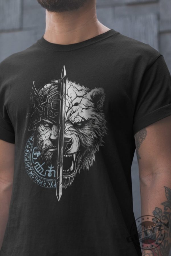 Berserk Bear Warrior Odins Runes Norse Shirt Compass Valhalla Vikings Tshirt Hoodie Sweatshirt Mug giftyzy.com 1