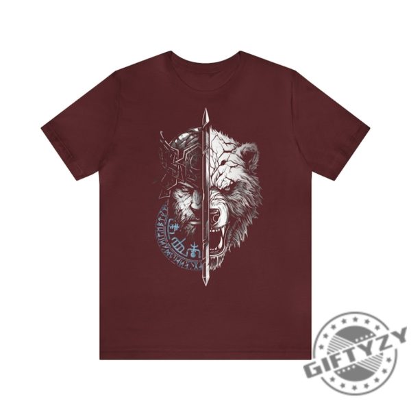 Berserk Bear Warrior Odins Runes Norse Shirt Compass Valhalla Vikings Tshirt Hoodie Sweatshirt Mug giftyzy.com 5