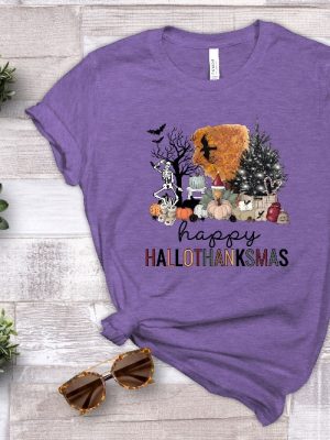 Happy Hallothanksmas Shirt Halloween Shirt Thanksgiving Shirt Christmas Shirt Fall Shirt Holiday Season Shirt Autumn Shirt Happy Hallothanksmas Meme Hallothanksmas Shirt revetee.com 4