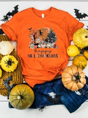 Happy Hallothanksmas Shirt Halloween Shirt Thanksgiving Shirt Christmas Shirt Fall Shirt Holiday Season Shirt Autumn Shirt Happy Hallothanksmas Meme Hallothanksmas Shirt revetee.com 5