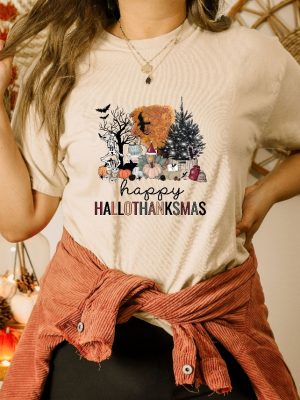 Happy Hallothanksmas Shirt Halloween Shirt Thanksgiving Shirt Christmas Shirt Fall Shirt Holiday Season Shirt Autumn Shirt Happy Hallothanksmas Meme Hallothanksmas Shirt revetee.com 6