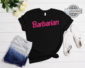 barbarian barbie shirt vintage barbie font t shirt dungeons and dragons barbarian movie tshirt sweatshirt hoodie long sleeve short sleeve shirts laughinks.com 1