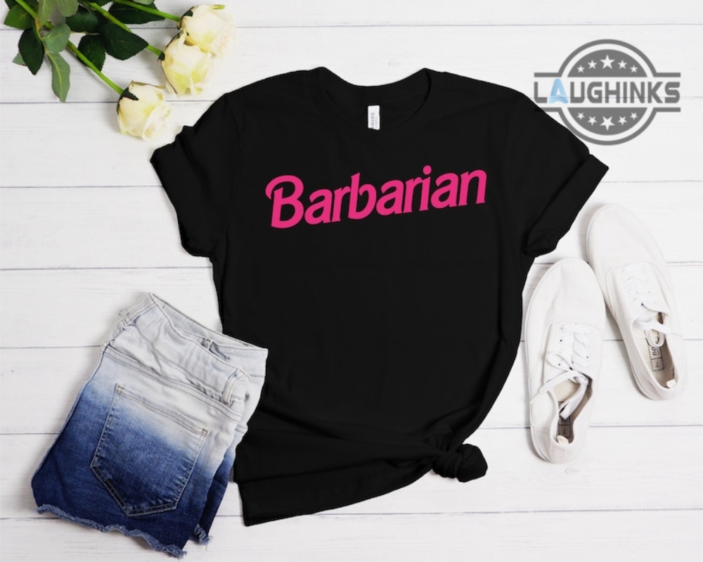 Barbarian Barbie Shirt Vintage Barbie Font T Shirt Dungeons And Dragons Barbarian Movie Tshirt Sweatshirt Hoodie Long Sleeve Short Sleeve Shirts