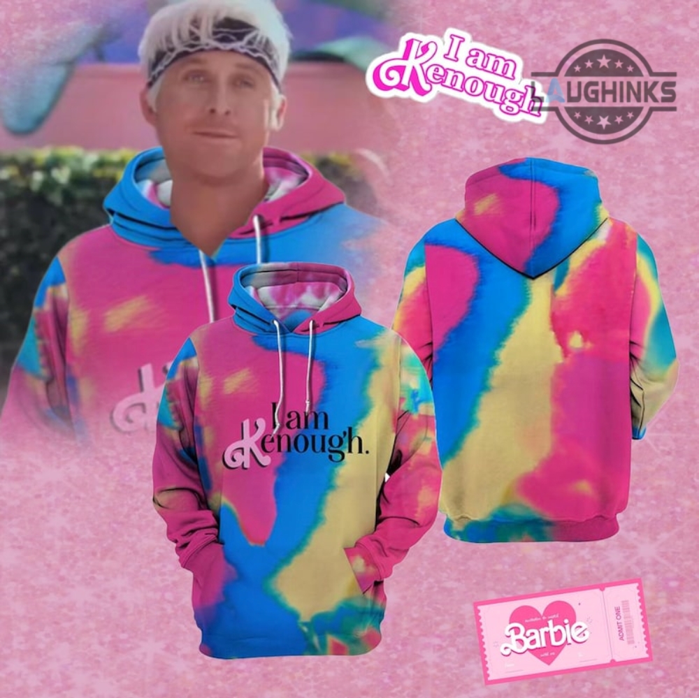 I Am Kenough Hoodie Canada Us Uk All Over Printed Tie Dyed Style Cospley Ryan Gosling Ken Halloween Costume  Im Kenough T Shirt Sweatshirt Im Kenough Barbie