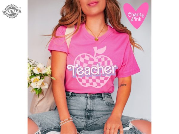 Teacher Shirt Pink Teacher Shirts Trendy Teacher Tshirt Retro Back To School Teacher Appreciation Checkered Teacher Tee Cute Teacher Shirts Teacher Shirt Designs Teacher T Shirt Ideas revetee.com 1