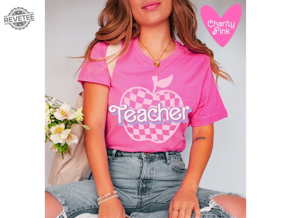 Teacher Shirt Pink Teacher Shirts Trendy Teacher Tshirt Retro Back To School Teacher Appreciation Checkered Teacher Tee Cute Teacher Shirts Teacher Shirt Designs Teacher T Shirt Ideas