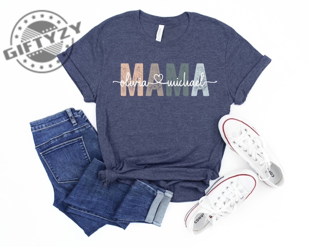 Custom Mama Shirt Mom Shirt With Names Personalized Mama Tshirt Custom Mama Hoodie Mothers Day Sweatshirt Mama With Children Names Tee