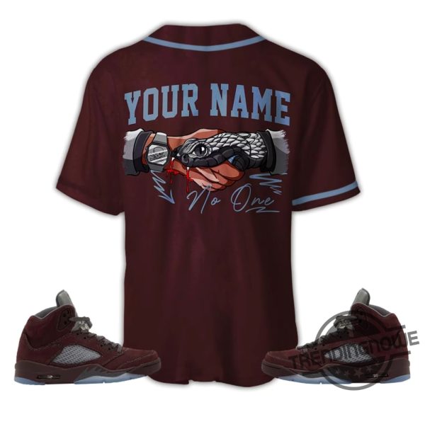 Burgundy 5s Shirt Custom Snake Trust No One Unisex Shirt To Match Sneaker trendingnowe.com 3