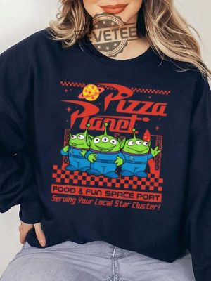 Pizza Planet Aliens Toy Story Buzz Lightyear T Shirt Disney Trip 2023 Sweatshirt Hoodie Vacation 2023 Gift For Men Women Sid Toy Story Shirt Unique revetee.com 2