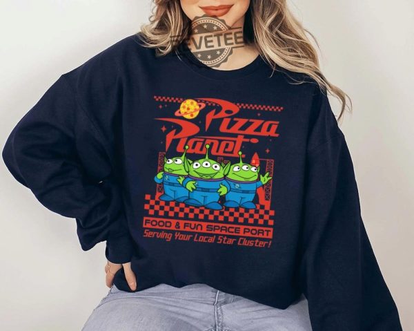 Pizza Planet Aliens Toy Story Buzz Lightyear T Shirt Disney Trip 2023 Sweatshirt Hoodie Vacation 2023 Gift For Men Women Sid Toy Story Shirt Unique revetee.com 2