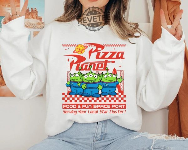 Pizza Planet Aliens Toy Story Buzz Lightyear T Shirt Disney Trip 2023 Sweatshirt Hoodie Vacation 2023 Gift For Men Women Sid Toy Story Shirt Unique revetee.com 3