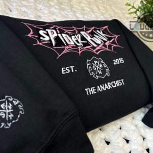 embroidered spider hoodie tshirt sweatshirt embroidered spiderpunk anarchist the amazing spider man hoodie vintage miles morales shirt across the spider verse 2023 laughinks.com 3