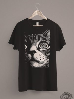 Psychedelic Cat T Shirt Trippy Shirt Gothic Alt Clothing Dark Aesthetic Fashion Crust Punk Grunge Unique revetee.com 2