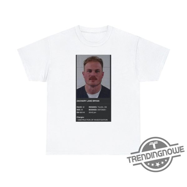 Zach Bryan Mugshot Shirt Sweatshirt Hoodie Zach Bryan Arrested Shirt Zach Bryan Mugshot T Shirt trendingnowe.com 1