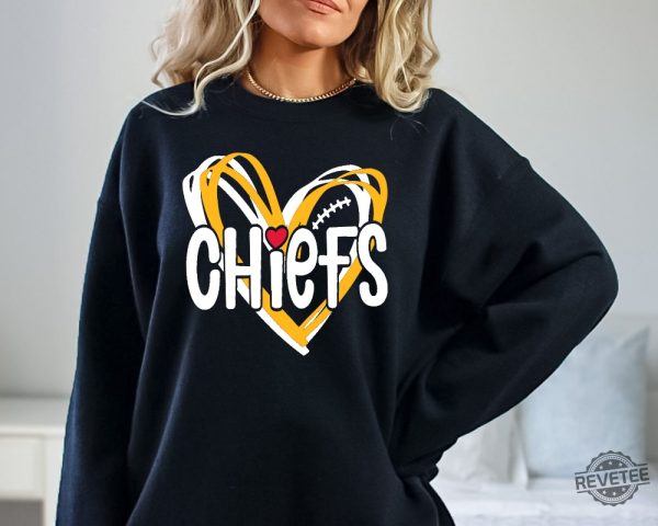 Kc Chiefs Sweatshirt Kc Chiefs In My Heart Shirt Kansas City Football Sweatshirt Gift For Football Fan Kc Football Sweatshirt Fan Gift Travis Kelce Knee Shirt Kansas City Chiefs Shirt revetee.com 1