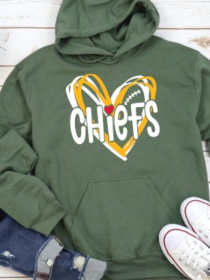 Kc Chiefs Sweatshirt Kc Chiefs In My Heart Shirt Kansas City Football Sweatshirt Gift For Football Fan Kc Football Sweatshirt Fan Gift Travis Kelce Knee Shirt Kansas City Chiefs Shirt revetee.com 2