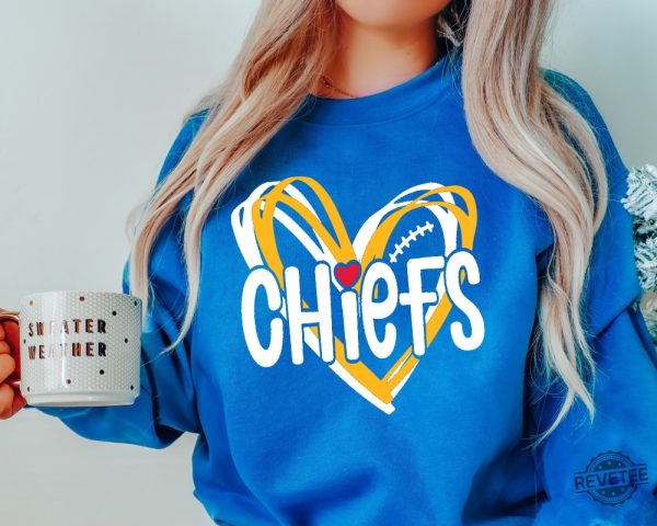 Kc Chiefs Sweatshirt Kc Chiefs In My Heart Shirt Kansas City Football Sweatshirt Gift For Football Fan Kc Football Sweatshirt Fan Gift Travis Kelce Knee Shirt Kansas City Chiefs Shirt revetee.com 4