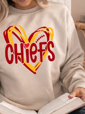 Kc Chiefs Sweatshirt Kc Chiefs In My Heart Shirt Kansas City Football Sweatshirt Gift For Football Fan Kc Football Sweatshirt Fan Gift Travis Kelce Knee Shirt Kansas City Chiefs Shirt revetee.com 5