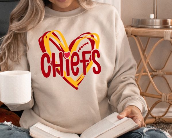 Kc Chiefs Sweatshirt Kc Chiefs In My Heart Shirt Kansas City Football Sweatshirt Gift For Football Fan Kc Football Sweatshirt Fan Gift Travis Kelce Knee Shirt Kansas City Chiefs Shirt revetee.com 5