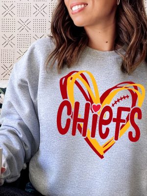 Kc Chiefs Sweatshirt Kc Chiefs In My Heart Shirt Kansas City Football Sweatshirt Gift For Football Fan Kc Football Sweatshirt Fan Gift Travis Kelce Knee Shirt Kansas City Chiefs Shirt revetee.com 6